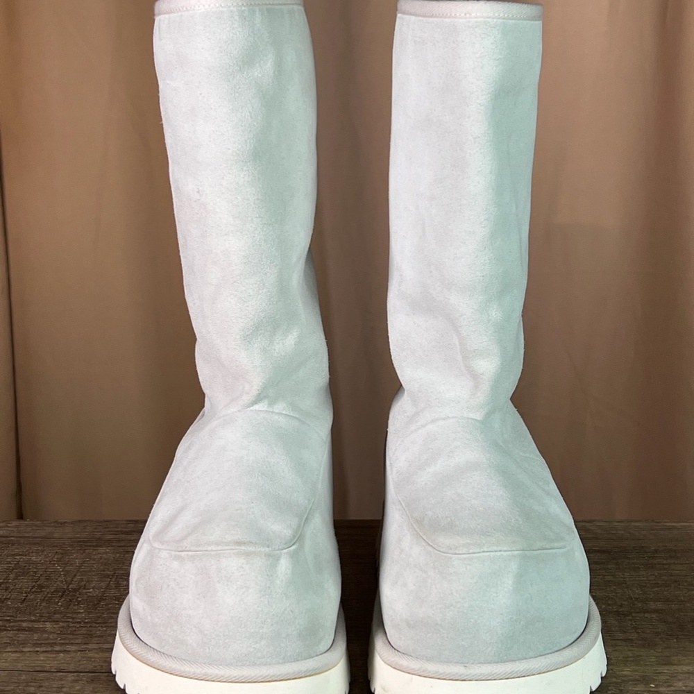 MM6 Titanium Grey Lug Tread Suede Round Toe Moon Snow Boot Size 40 - Picture 3 of 17
